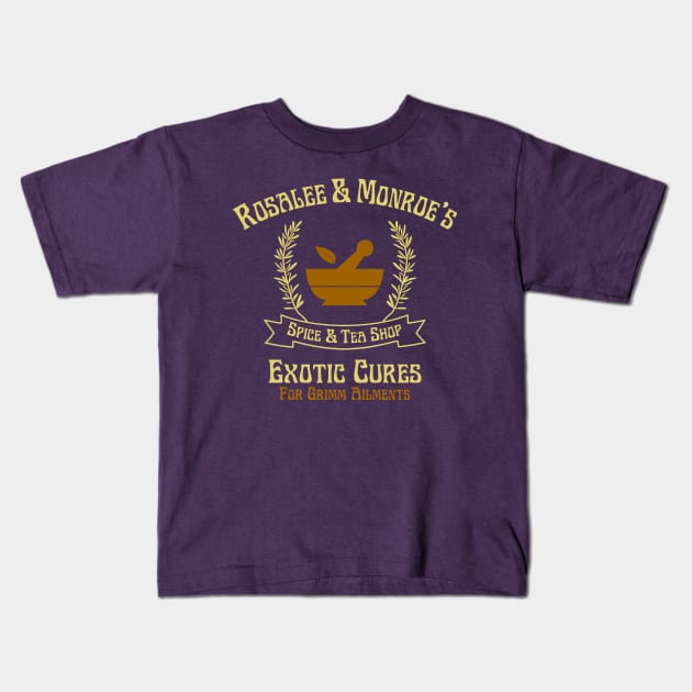 Rosalee & Monroe's Exotic Spice & Tea Shop Kids T-Shirt by klance